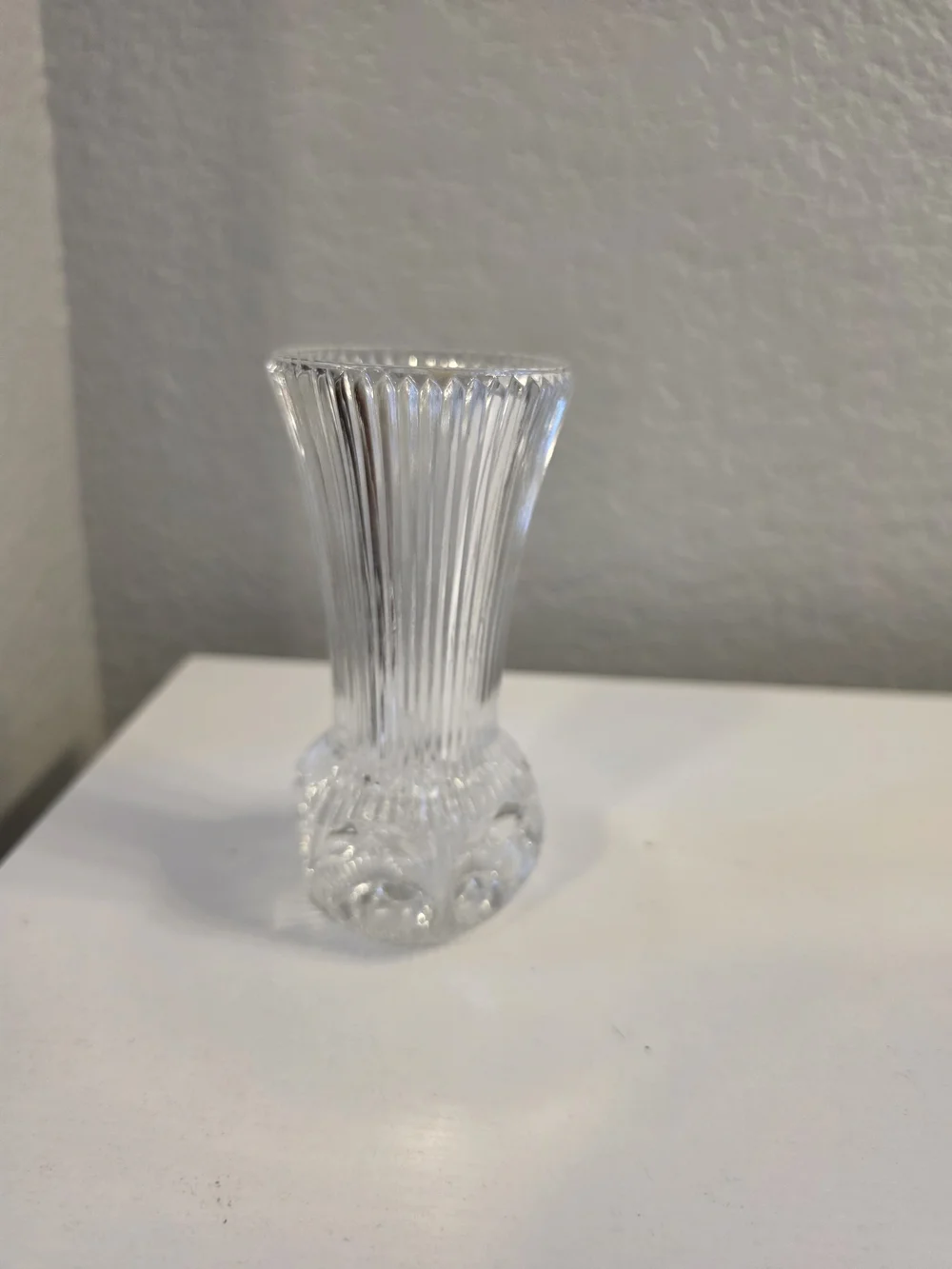 Vintage Fostoria Melissa Ribbed Lead Crystal Bud Vase